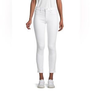 Hudson Mid-rise Ankle Natalie White Skinny Jeans 25